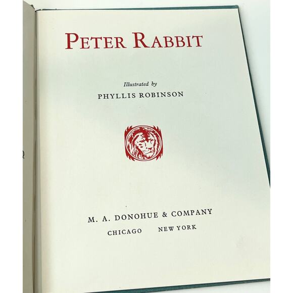 Tale Of Peter Rabbit Story Book Hardcover Robinson, Donohue Illus Art Signed Vtg - Picture 3 of 5